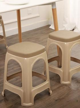 (1个装用)塑22844料凳子家加厚客厅餐桌椅几0矮凳熟胶板凳方凳茶