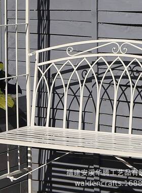 欧式拱形花园椅子阳31133月爬藤简约落台地铁艺拱门花架座椅季架