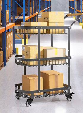 落地加厚五20286收金具工架纳物架带轮户外搬运拉置货分层收纳架