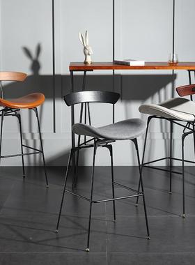 业工风吧台椅家用靠现代简约酒12583吧高脚凳子吧复古轻奢铁艺蚂