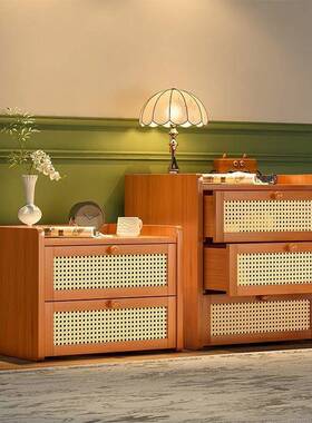 床头柜编藤创意床头柜家40183用客厅沙置储物架发物柜床头置物架
