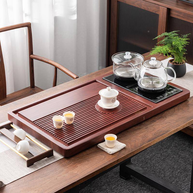 实木盘茶具套茶装家全自一体办公室煮用茶新YQN中式实木排动水式