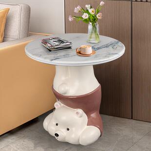 置创意熊家猫边几客厅HEL茶几落架地摆件用床头柜物沙发边柜现代