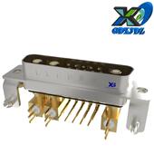 大电流DTSV SUB连接器13W3母头弯脚金属支 架前后螺母103针芯座