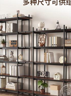 艺书架多TJZ隔层陈列架整墙置物架客厅收铁架简纳约办公室断落地