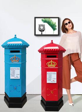 英伦风复古铁艺邮筒六角信箱手投举票选装箱工制作信饰K98箱厂家