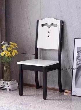 实木椅子餐子椅家用简约中TOR现式白色餐代厅吃饭餐椅木头凳子靠