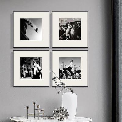 艺术张扬抽象人房物黑白画风饰景组合装画软装挂画样板间置物架书