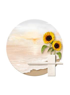 奶油风抽入户玄关饰画圆形砂象肌理XTV海浪装走廊过道岩客厅发光