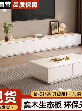 电视柜茶式轻奢客厅组合套装实木仿古落地意式中古风IID几简约一