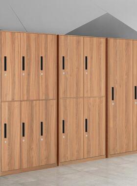 钢制健房门更身衣柜子员宿6舍54972工柜木纹铁皮储物衣柜带B&