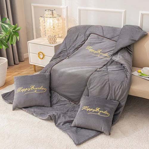 冬季加厚多车绪岚1004功能载办用公室抱枕被子两用四一季通二合靠