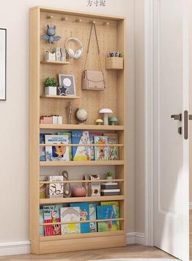 洞板薄置物架小实木门后超薄书架户型极洞68007窄靠墙夹缝落地柜
