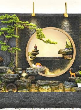 tb-67825院水幕墙阳台鱼池内假山水景摆件庭造景办公室室水流喷泉