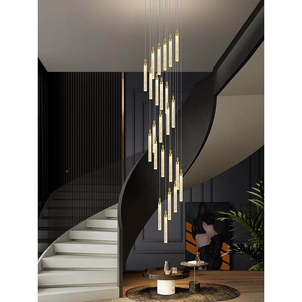 楼梯吊长复吊灯空水晶挑高挑旋转楼梯间loft公寓882别墅式楼大灯,家装灯饰光源,智能吊灯,淘宝优惠券,粉丝福利购,淘宝优惠卷