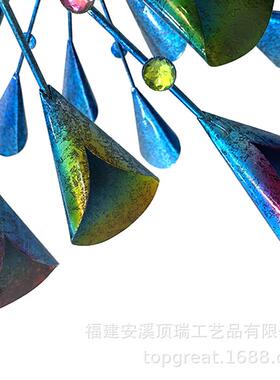 户外铁草DR-H146坪金属摆件七彩喇叭花插件庭院园田园饰艺风装车