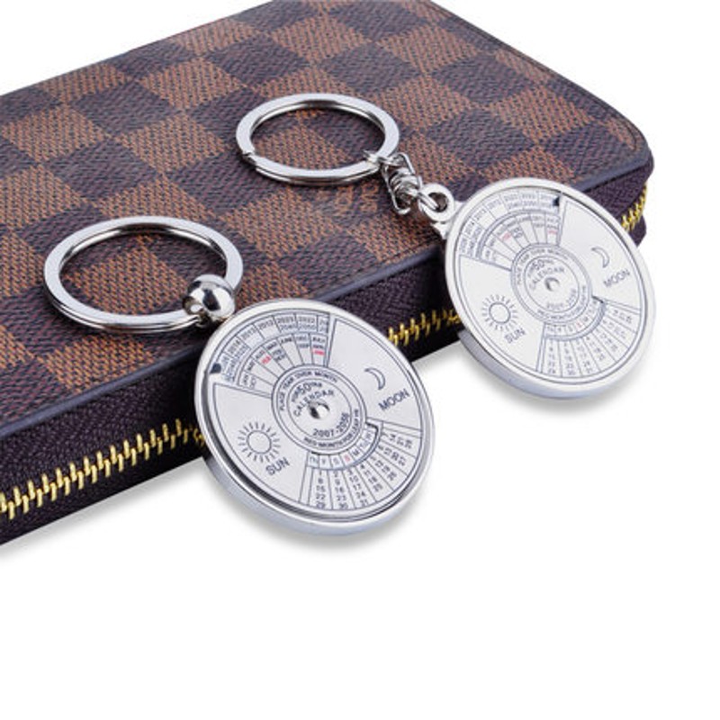 时间罗盘万年历汽车钥匙扣看到中文英文款可爱创意实用礼品钥匙圈