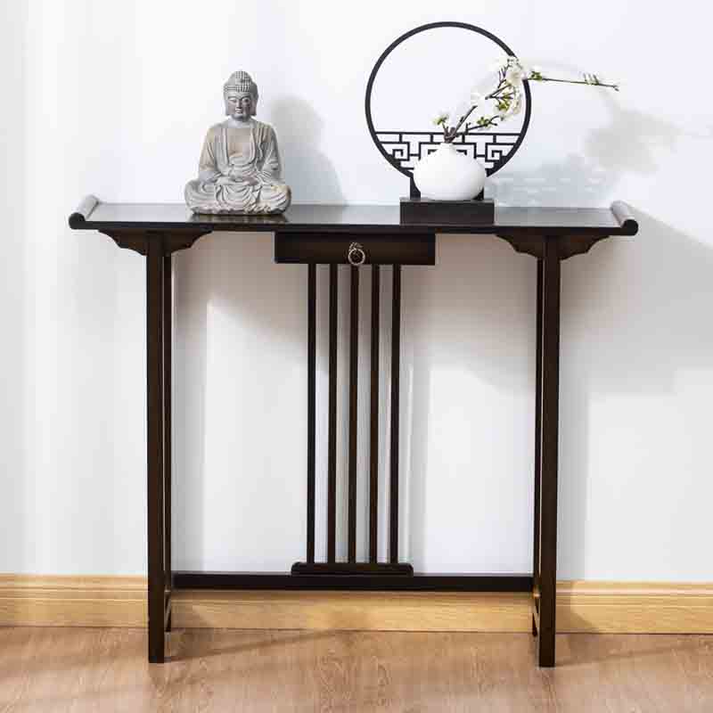 玄关桌实木新中式端景台柜玄关小条案窄长条供桌条几桌子靠墙家用