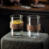 中式 玻璃杯高颜值喝水杯子耐高温泡茶杯办公室客厅待客果汁杯家用