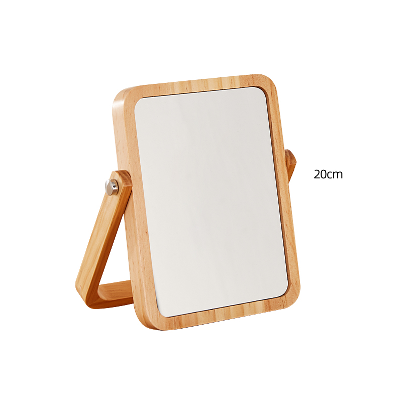 实木梳妆镜子台式中式简约化妆镜便携桌面镜办公可折叠学生宿舍