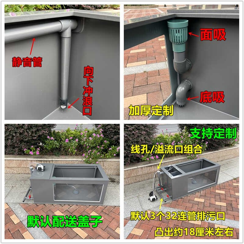 超白玻璃观赏鱼池侧部过滤锦鲤鱼箱客厅阳台金鱼兰寿龙鱼轻体鱼缸