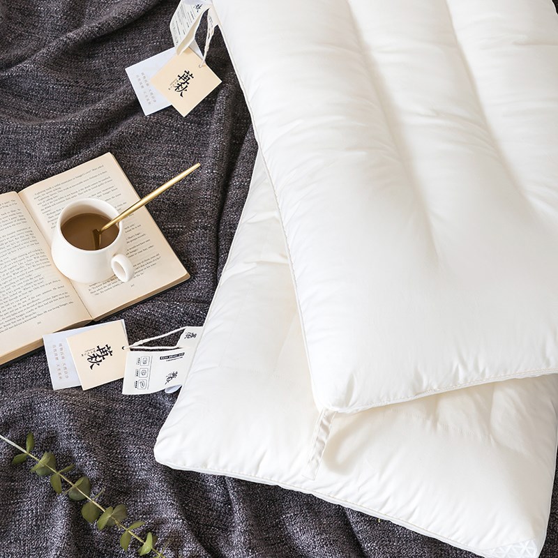 无声睡眠/科技PE软管安静枕芯 酒店蓬松羽丝枕长方形成人静音枕头