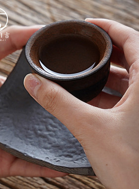 怀润吉复古粗陶杯垫家用茶道乡村瓦片茶杯垫隔热茶托功夫茶具配件