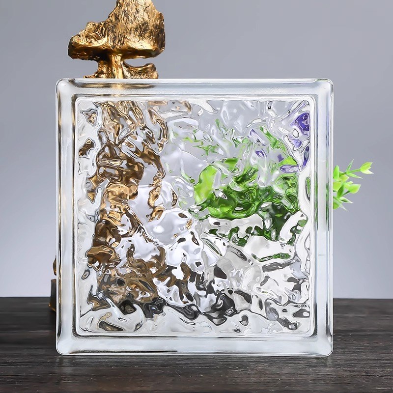 超白玻璃砖水晶砖网红空心方形隔断墙砖块卫生间屏风半墙冰晶纹