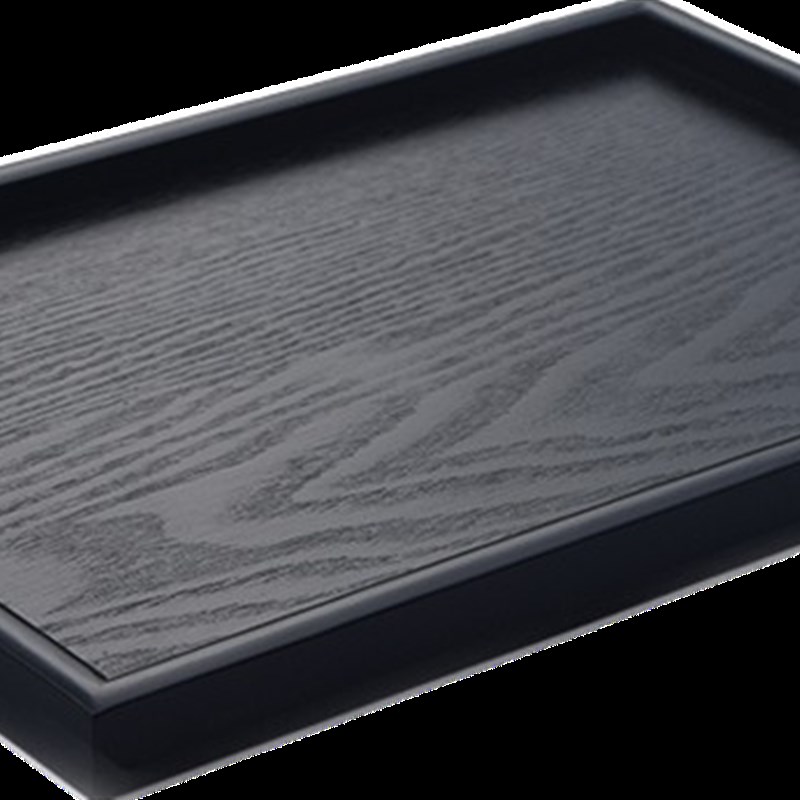 中式木质长方形托盘茶盘黑色水果盘简约圆盘圆形创意盘子可爱精致