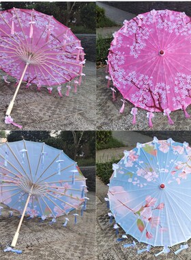 古风油纸伞儿童女汉服古装伞舞蹈道具伞旗袍走秀伞流苏花瓣伞cos
