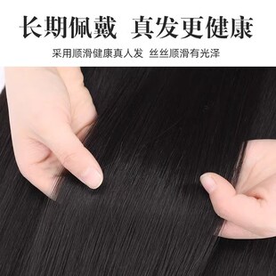 假发中老年男士短发真发全真人发爸爸遮白发光头全头套自然真头发