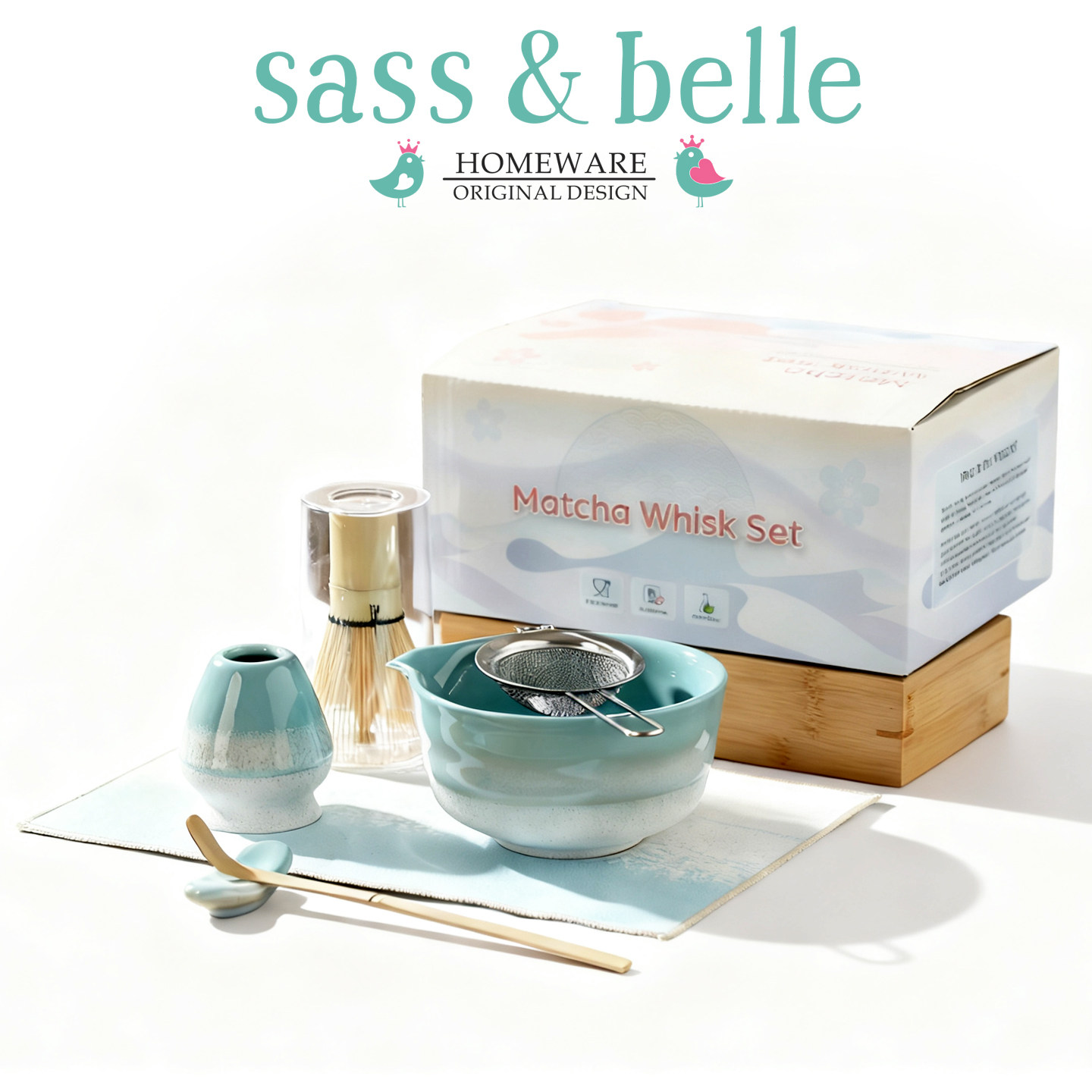 Sass&Belle英国抹茶工具套装陶瓷手工抹茶碗茶道茶筅点茶碗粉碗