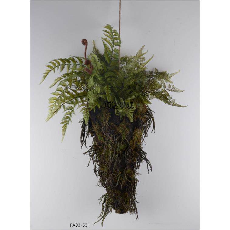 仿真垂吊绿植蕨类植物空中挂饰花艺壁挂假山庭院橱窗拍摄道具