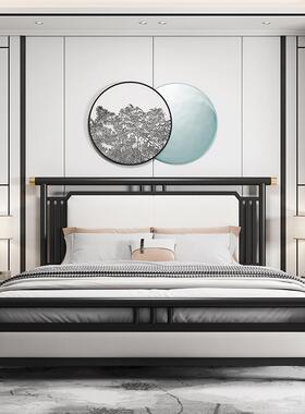 cs床1.8铁艺床铁床加厚双人床1.5单人新中式酒店公寓出租房用铁架