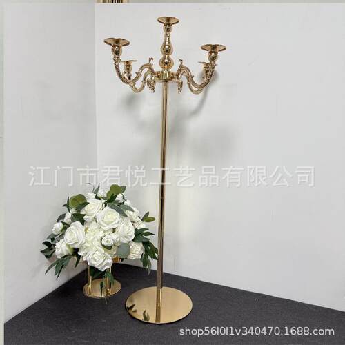 欧式复古落地烛台家居装饰节庆布置豪华5头金属烛台摆件