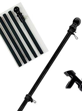 5节6ft户外1.8米防缠绕自由旋转旗杆黑色不锈钢旗杆