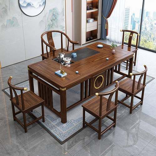 新中式阳NBF台几实木茶桌椅合办公家用茶一体一整套功夫茶泡组桌