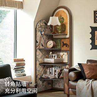 中古角风厅转角架客角柜墙角柜书置柜复古拐角落27350物柜储物柜