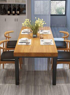 现代简约快餐铁店木餐ZA728-06桌椅客厅家用艺吃饭桌子餐厅桌组实