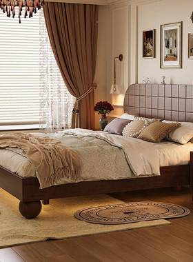 美双式中式古风全古实35167木床小户型床悬浮床家用1米8人床复法