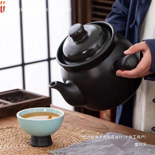 药罐煎药药壶传统砂锅家用明火干烧煲不陶JUJ瓷药锅老裂式煮罐子