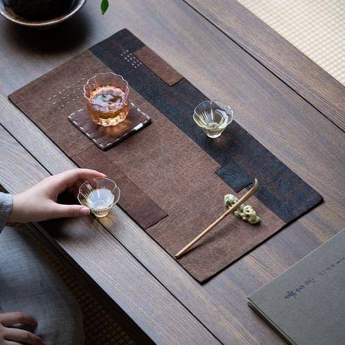 创意云纱拼接茶席桌旗复古禅意茶垫布香茶旗茶布茶道零桌中通用配