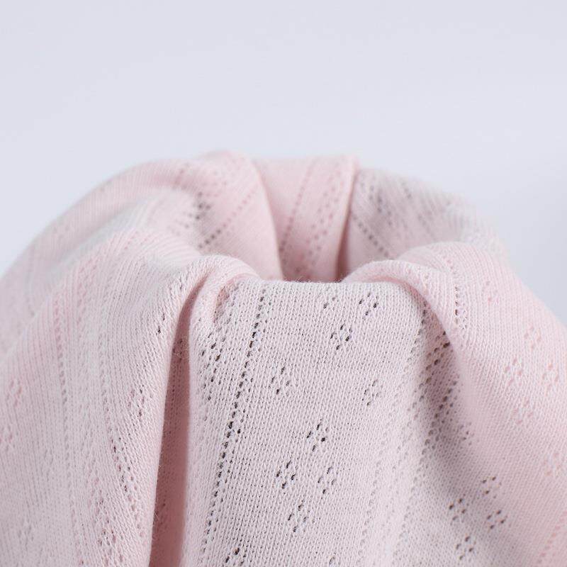 全棉空移圈提花罗提花布圆点镂网眼婴童装爬爬服JLI防纹蚊袜面料