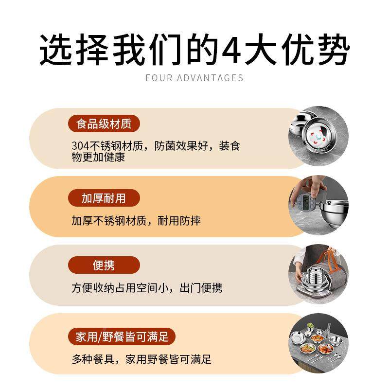 ?4F77S86M744用Z30外4不锈碗碟筷餐具套装钢家便携户露营野炊装备