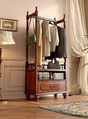 美ZXT式木衣帽室架落地卧家用挂一衣服架子多功能实置物收纳柜体