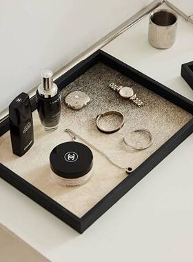 现轻奢天GT-F119然马毛代室托盘样板纳间卧香薰盘衣帽间桌面收盘