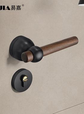 新木中式桃门锁极简室间内卧胡室门锁房门木门锁磁吸58F60、7静音