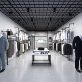 包服装 男装 艺店多层鞋 示架上墙挂衣架壁挂衣服873架子铁式 展服装