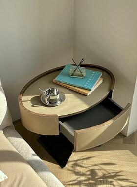 X1K98柜马鞍皮爱娇网红马鞍创意头柜高端设计床师风85463格皮实木