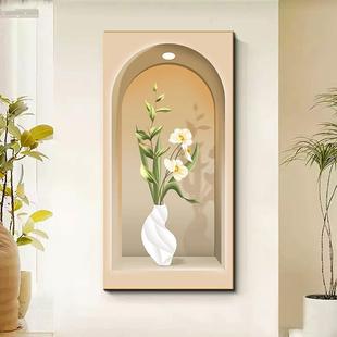 奶油风玄关装 饰画走道廊过壁画现代挂轻奢高档客厅入户正OJI对门